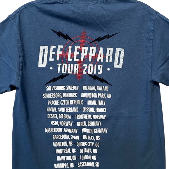 Def Leppard TShirt Adult Small Blue Rock Brigade Tour 2019 Music Concert Groupie - Picture 6 of 10